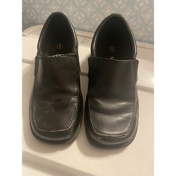Smart Fit black slip on dress shoes toddler boys size 9 - fair condition - Picture 5 of 7